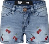 Jogg jeans shorts met kersen print   - Maat 152