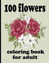 100 flowers coloring book for adult