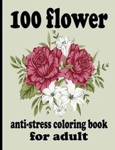 100 flower anti-stress coloring book for adult