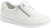 Medicus Dames Witte leren sneaker sierrits - Maat 36.5