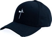 Broke & Rich - Baseball Cap/Pet - Unisex - Crucified Rose Logo - Zwart