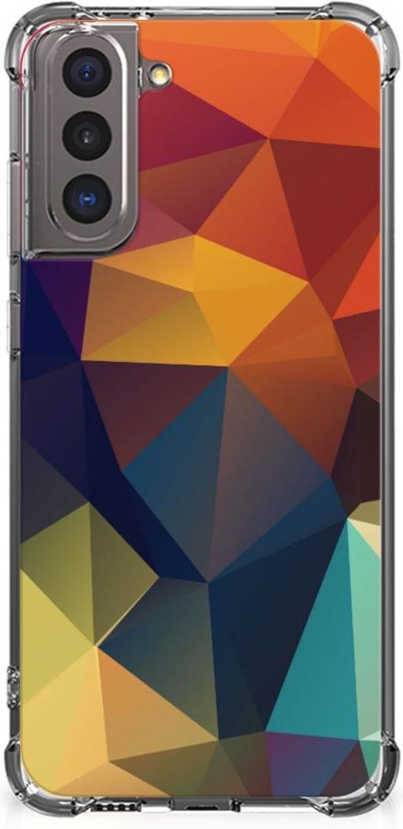 Back Cover voor Samsung Galaxy S21 Shockproof Case Polygon Color