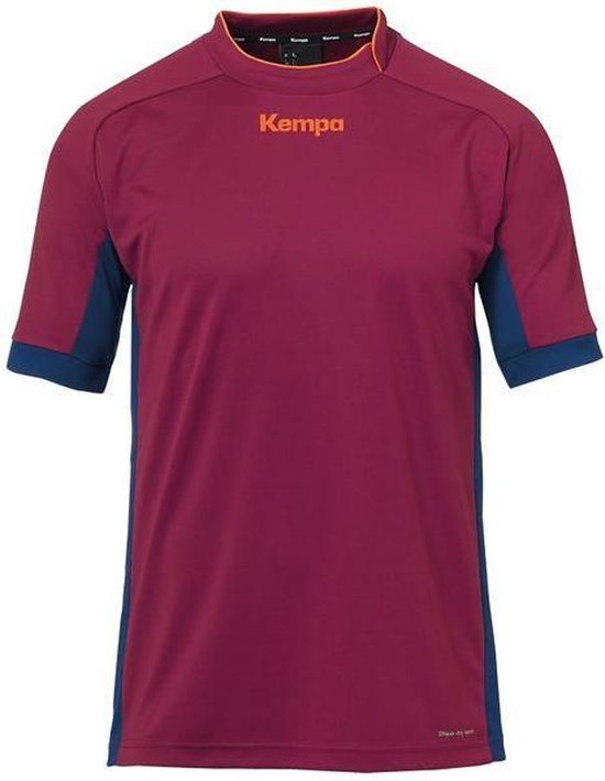 Kempa Prime Shirt Kind Donker Rood-Diep Blauw Maat 152