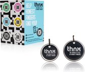 thnx tags - smart family pack - Veilige QR code - Bagage/Kofferlabel/Sleutelhanger - 3 stuks  - Zwart