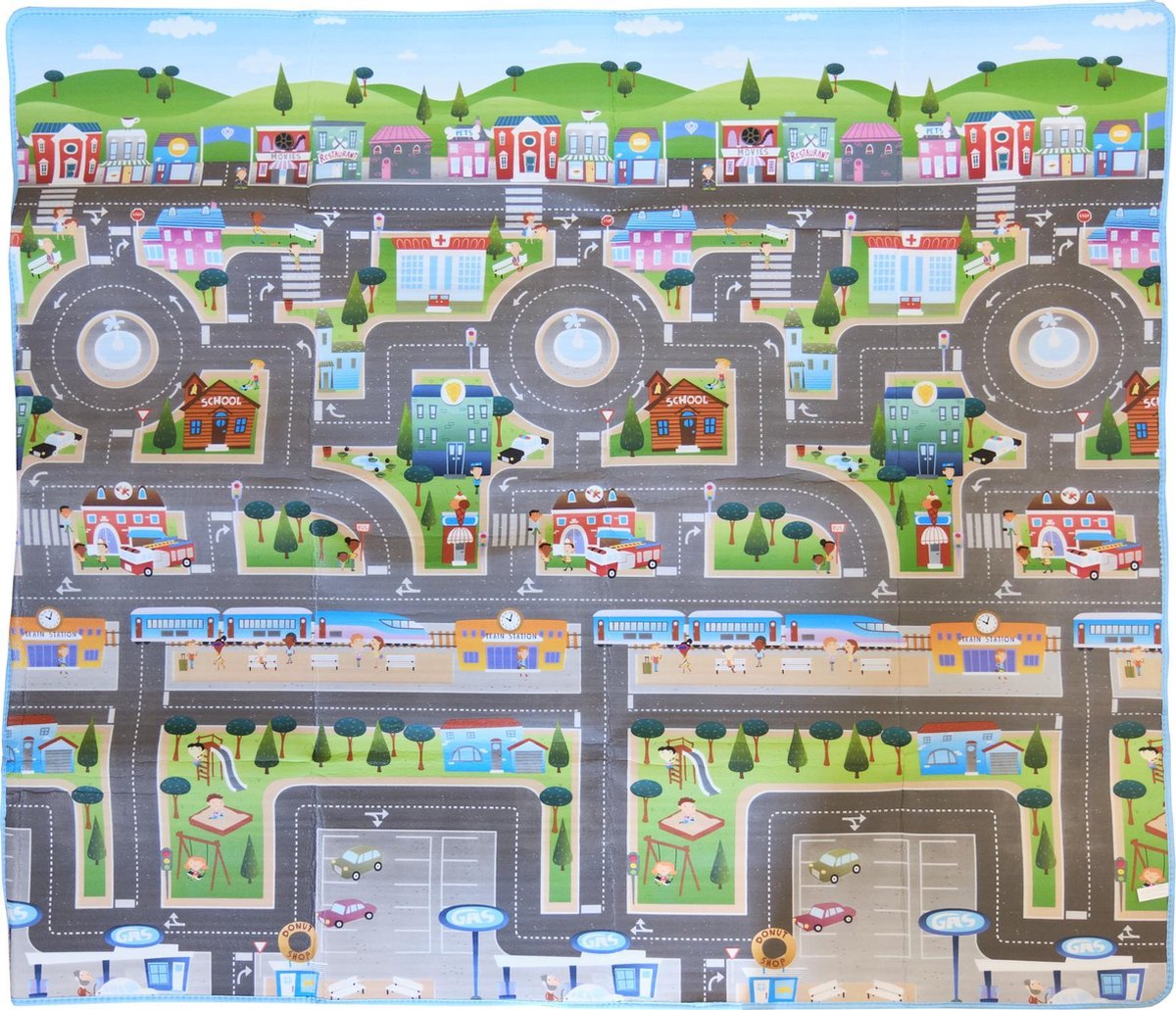 Prince Lionheart Play Mat - City/ABC - Omkeerbaar, waterdicht en oprolbaar