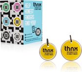 Étiquette THNX - Code QR sécurisé - Bagage / Étiquette de bagage / Porte-clés - 3 pièces - Jaune
