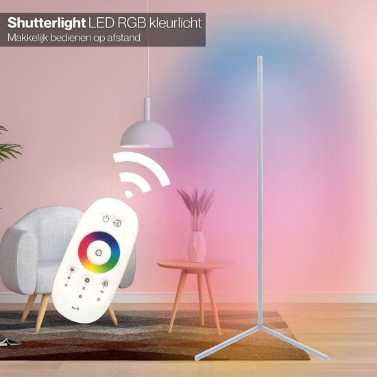 Shutterlight® Vloerlamp LED RGB Kleurlicht Wit Met