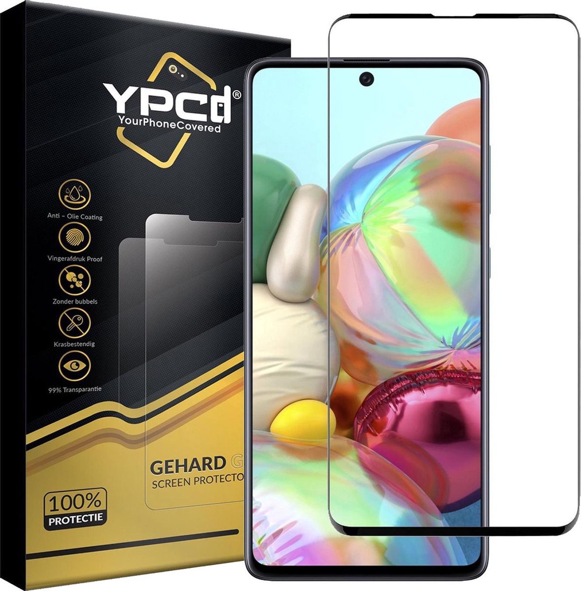 YPCd® Geschikt voor Samsung Galaxy A71 Glass Screenprotector - Rand tot Rand