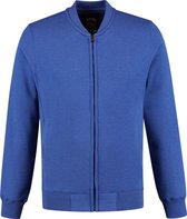 Lemon & Soda Heavy sweater cardigan unisex in de kleur royal blue heather in de maat M.