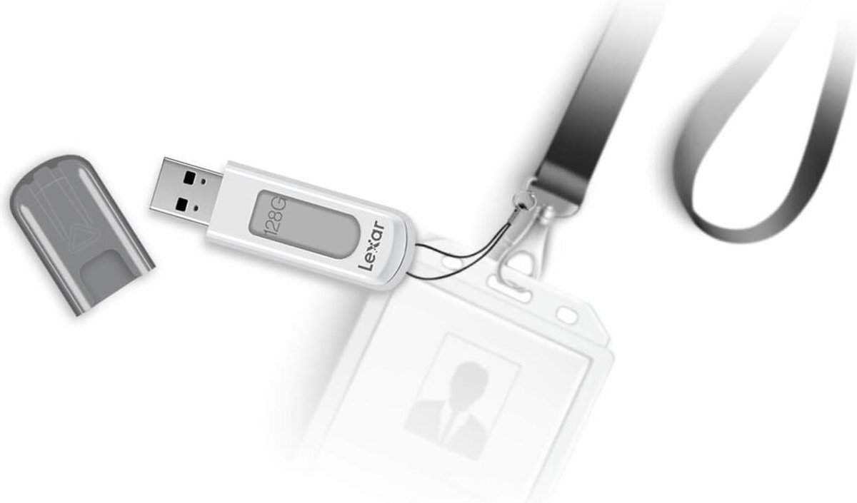 Lexar JumpDrive V100 USB flash drive 128 GB USB Type-A 3.2 Gen 1 (3.1 Gen 1) Grijs, Wit