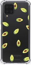 Smartphone hoesje Geschikt voor Samsung Galaxy A12 Backcase TPU Siliconen Hoesje met transparante rand Avocado