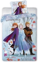 dekbedovertrek Frozen - simple - Couette Anna, Elsa et Olaf 140 x 200 cm.
