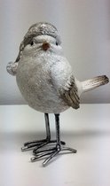 Vogeltje wit-grijs-ijzeren pootjes-lang mutsje