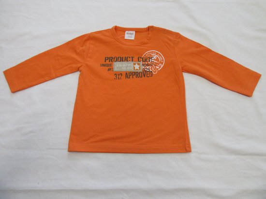 dirkje  , jongens, t-shirt lange mouw , orange , product code , 80 - 12 maand