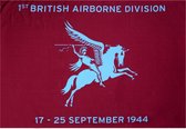 Airborne vlag met tekst 1st British Airborne Division 17-25 september 1944 150 x 225 cm