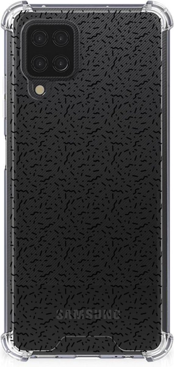 Samsung Galaxy A12 Doorzichtige Silicone Hoesje Stripes Dots