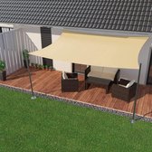 Waterdoorlatend Schaduwdoek - Zonnedoek - Zonnezeil Rechthoek - Tuin Zonnescherm - UV Bescherming & Weerbestendig - Rechthoekig - 3,5x4,5 Meter - 100% HDPE - Creme