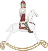Clayre & Eef Kerstdecoratie Beeld Notenkraker 22*4*23 cm Wit Polyresin Decoratief Figuur Decoratieve Accessoires