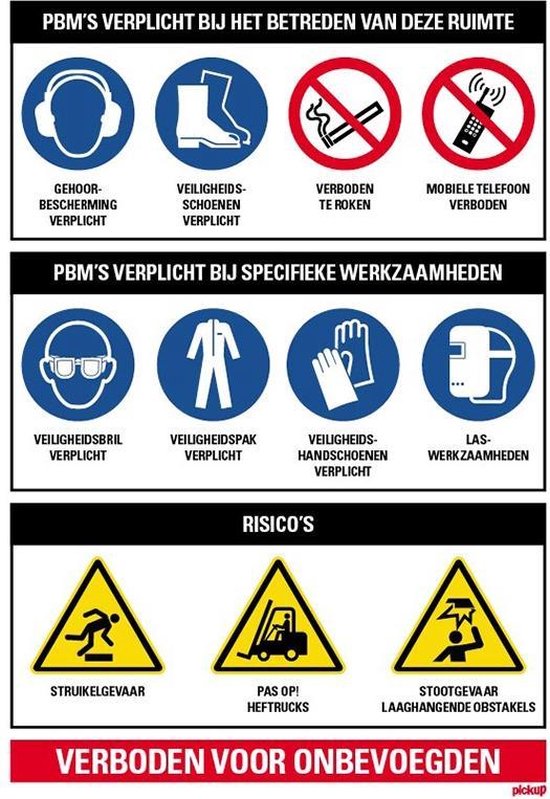 Pickup PBM Persoonlijke Beschermingsmiddelen Bij Betreden Van Deze 