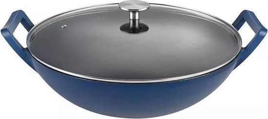 Buccan - Hamersley - Gietijzeren wokpan 36cm - Blauw | bol