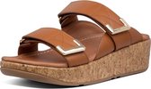 FitFlop Remi Adjustable Slides Leather BRUIN - Maat 36