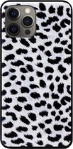 ADEL Siliconen Back Cover Softcase Hoesje Geschikt voor iPhone 12 (Pro) - Luipaard Wit