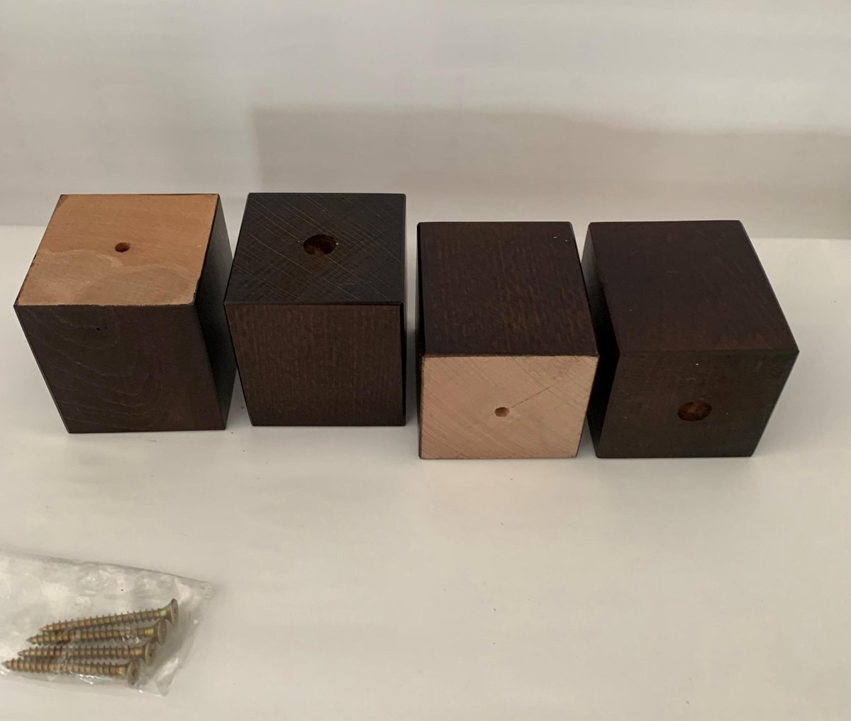 Set van 4 stuks houten meubelpoten Wengé (donker bruin