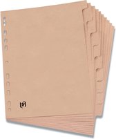 Oxford Touareg - kartonnen tabbladen - A4 - 10 tabs - onbedrukt - 11 gaats - naturel