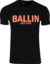 Ballin - Heren T-Shirt - Regular Fit - Zwart - Neon Oranje