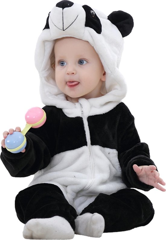 JAXY Baby Onesie - Baby Rompertjes - Baby Pyjama - Baby Pakje - Baby Verkleedkleding - Baby Kostuum - Baby Winterpak - Baby Romper - Baby Skipak - Baby Carnavalskleding - 12-18 Maanden - Panda