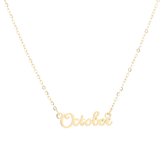 Nana dames ketting staal goudkleurig letter -"October"