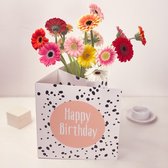 Bloomincard Piccolini - Verjaardag - bloemen en boeketten - Verse Piccolini's met unieke vaas - Brievenbusbloemen - Feliciteren met Piccolini's en speciale kaart die je om kunt tov