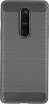 BMAX Carbon soft case hoesje geschikt voor OnePlus 8 / Soft cover / Telefoonhoesje / Beschermhoesje / Telefoonbescherming - Grijs
