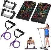 PrimeFit multifunctional push up board - push up bord 12 in 1 - weerstandsband - push up bar - opdruk steunen - opdruk bord - spiertraining - fitness