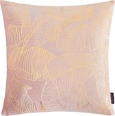 Velvet Leaves Roze Kussenhoes | Fluweel / Polyester | 45 x 45 cm