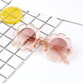 Zonnebril | Meisjes -| UV 400 Bescherming | Kinder Zonnebril | Zalm/ Transparant | Bloem