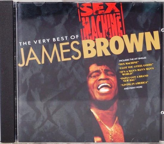 James Brown lacht op de voorkant van zijn compilatiealbum 'Sex Machine: The Very Best of James Brown'.