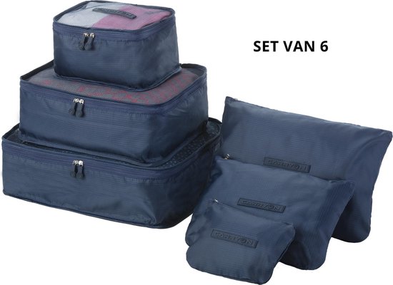 CarryOn Packing Cubes Set 6-Delig – Kleding organizer voor koffers, tassen en backpack – Praktisch– Lichtgewicht – kreukvrij inpakken