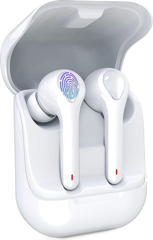 Touchscreen Bluetooth-hoofdtelefoon, in-ear hoofdtelefoon, draadloos, Bluetooth 5.4 met ANC ENC ruisonderdrukkende microfoon, 48 uur meeslepende diepe bas, blauw