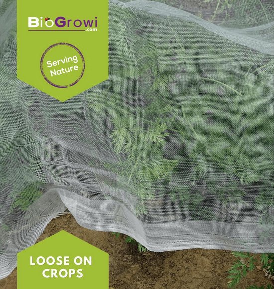 Biogroei Nettect - Insectennet - Insectengaas tegen koolvliegen en anderen - 366 cm x 600 cm - Bescherm je gewas - Biogroei