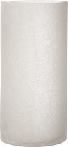 J-Line Photophore Cylindrique Craquele Verre Givre Blanc Extra Large