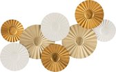 J-Line Wanddecoratie Cirk Oneff Metaal Goud/Beige/Wit