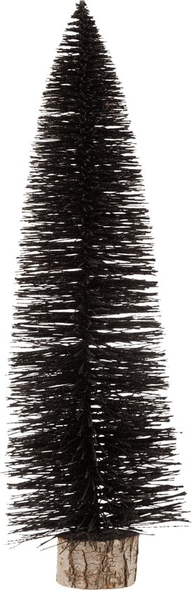 J-Line Kerstboom - polyresin - glitter/zwart - large