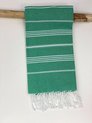 foto van Hamamdoek | Stripe | Groen | 100 x 180 CM | Strand | Sauna / Wellness | Vakantie | Thuis