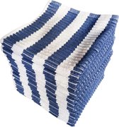 Livello Vaatdoek 100% Katoen Wit-blauw 32x32 (12 stuks)