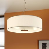 Lindby - Hanglamp - 3 lichts - Stof, glas, metaal - H: 12 cm - E27 - wit, mat nikkel