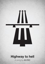 Song Pictogram Poster - Highway To Hell - AC/DC - Wandposter 60 x 40 cm