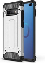 Mobigear Outdoor Backcover Hoesje - Geschikt voor Samsung Galaxy S10+ - Gsm case - Zilver