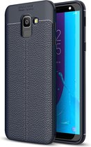 Samsung Galaxy J6 (2018) Hoesje - Mobigear - Luxury Serie - TPU Backcover - Marineblauw - Hoesje Geschikt Voor Samsung Galaxy J6 (2018)