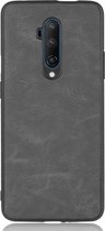 OnePlus 7T Pro Hoesje - Mobigear - Lederlook Serie - Hardcase Backcover - Zwart - Hoesje Geschikt Voor OnePlus 7T Pro